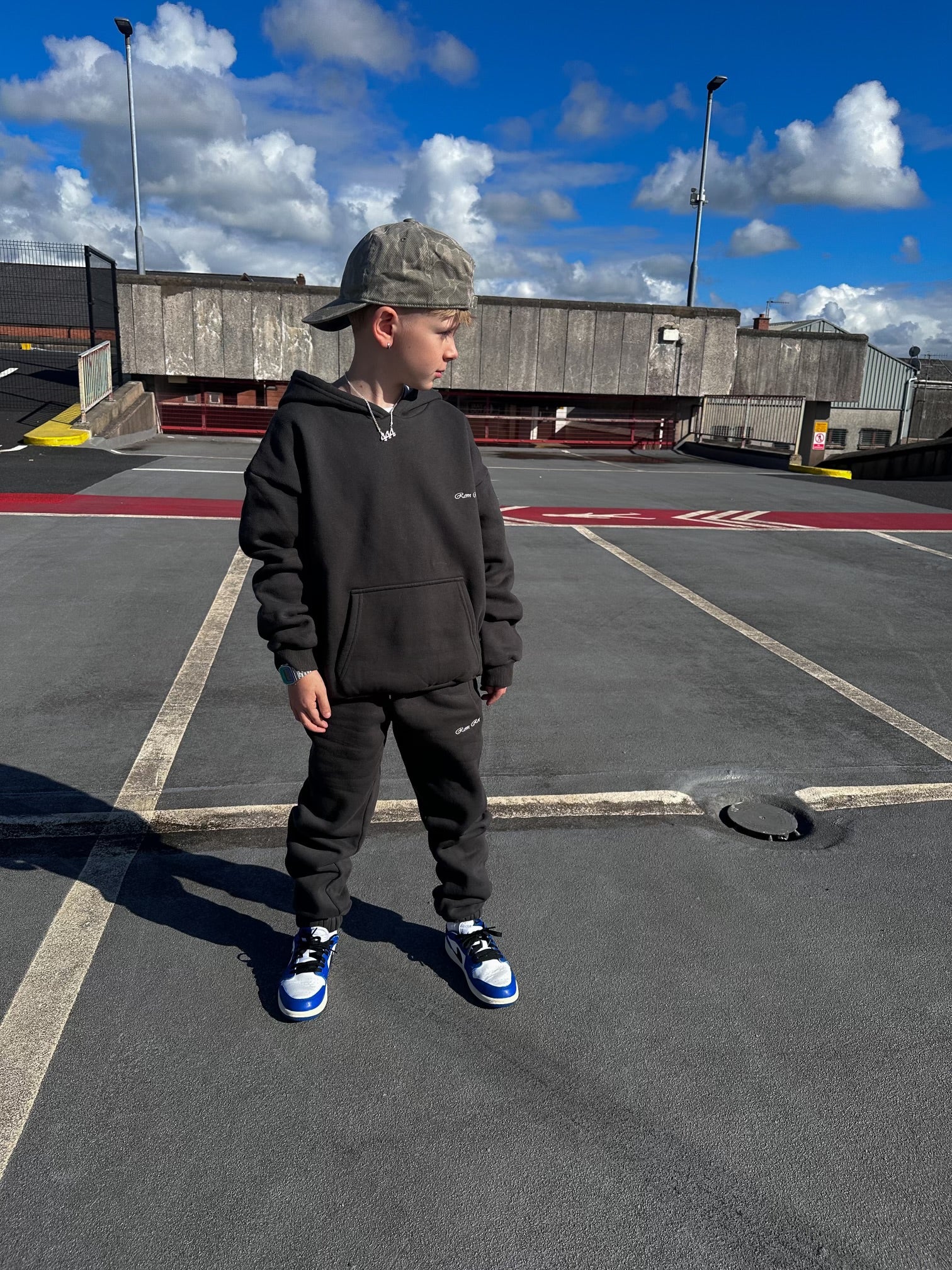 Boys dark grey joggers tracksuit bottoms