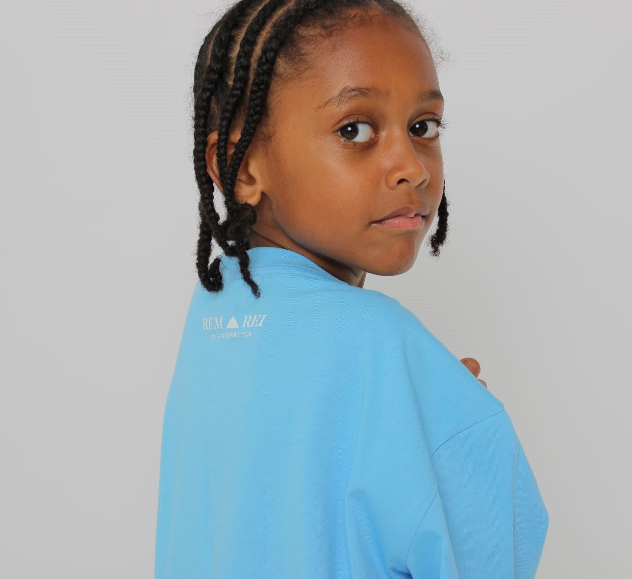 plain blue t shirt boy