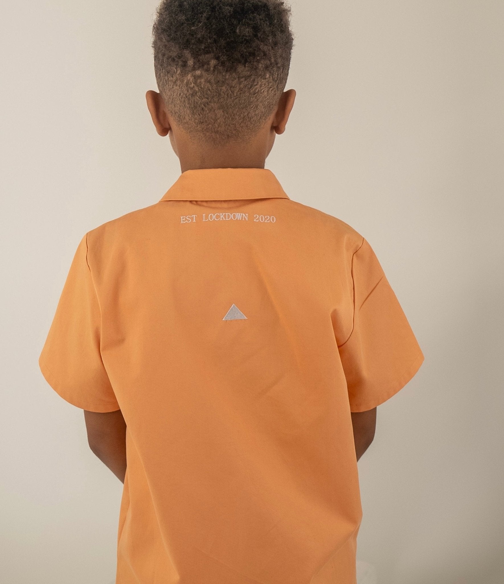 Boys orange smart short sleeve shirt