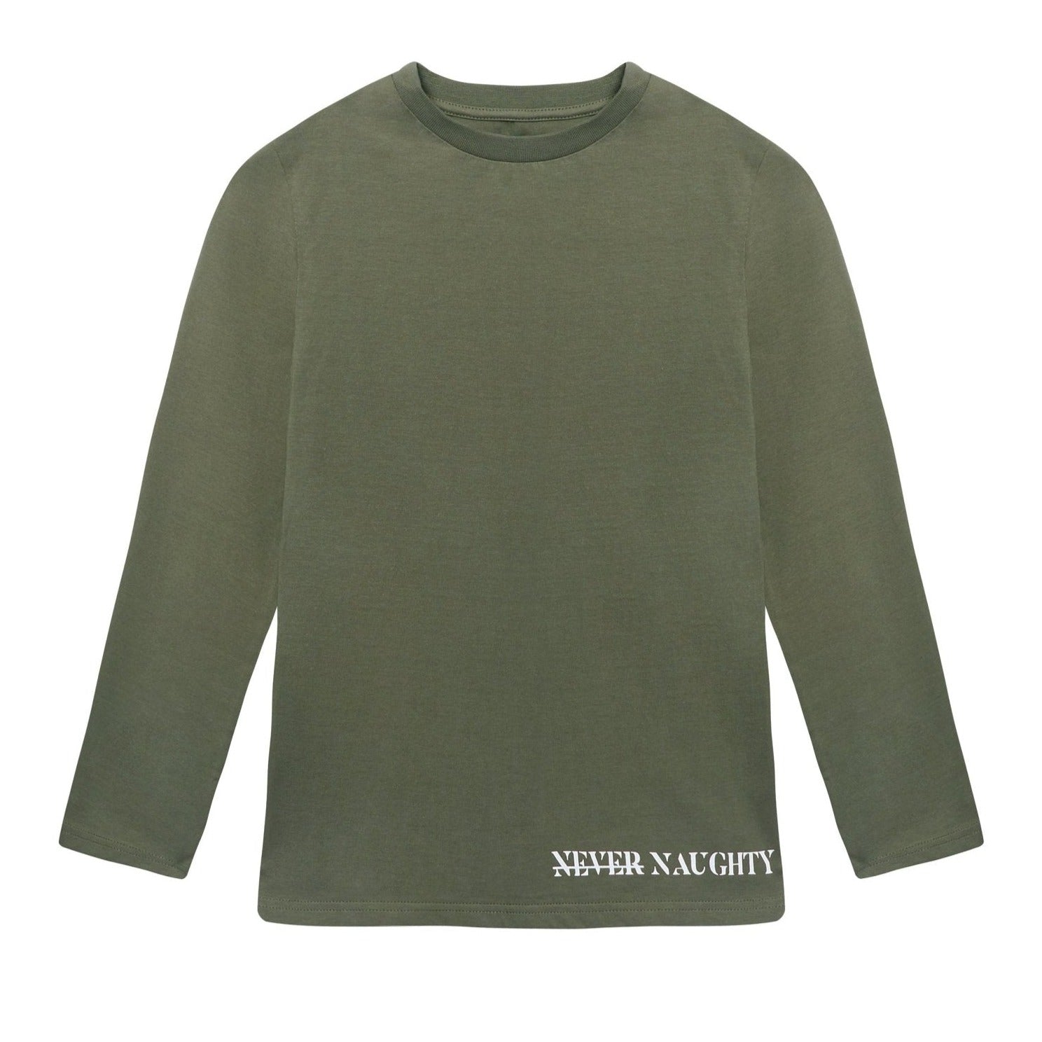 boys grey long sleeve stylish top. Kids Charcoal grey Never Naughty Long Sleeve Top. Boys smart top, top for occasion. 
