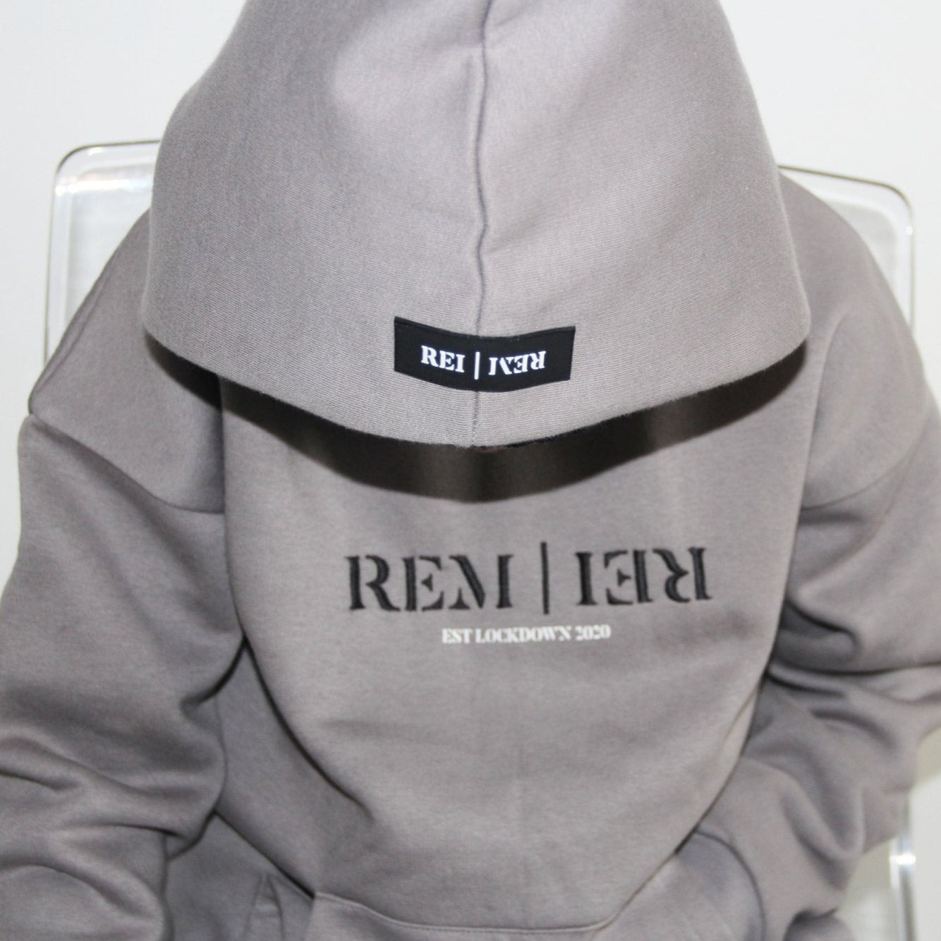 Boys designer grey fleece lined hoodie. Stylish hoodie with reflective print on the front. made ethically. Boys, junior tracksuit set